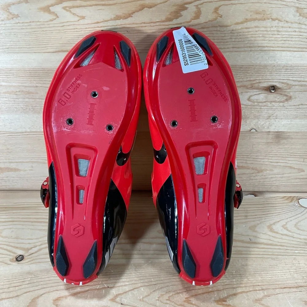 NWOB Sidebike Cycling Road Bike Shoes Men’s 8 EU 41 Red Black 3 Bolt SG-001